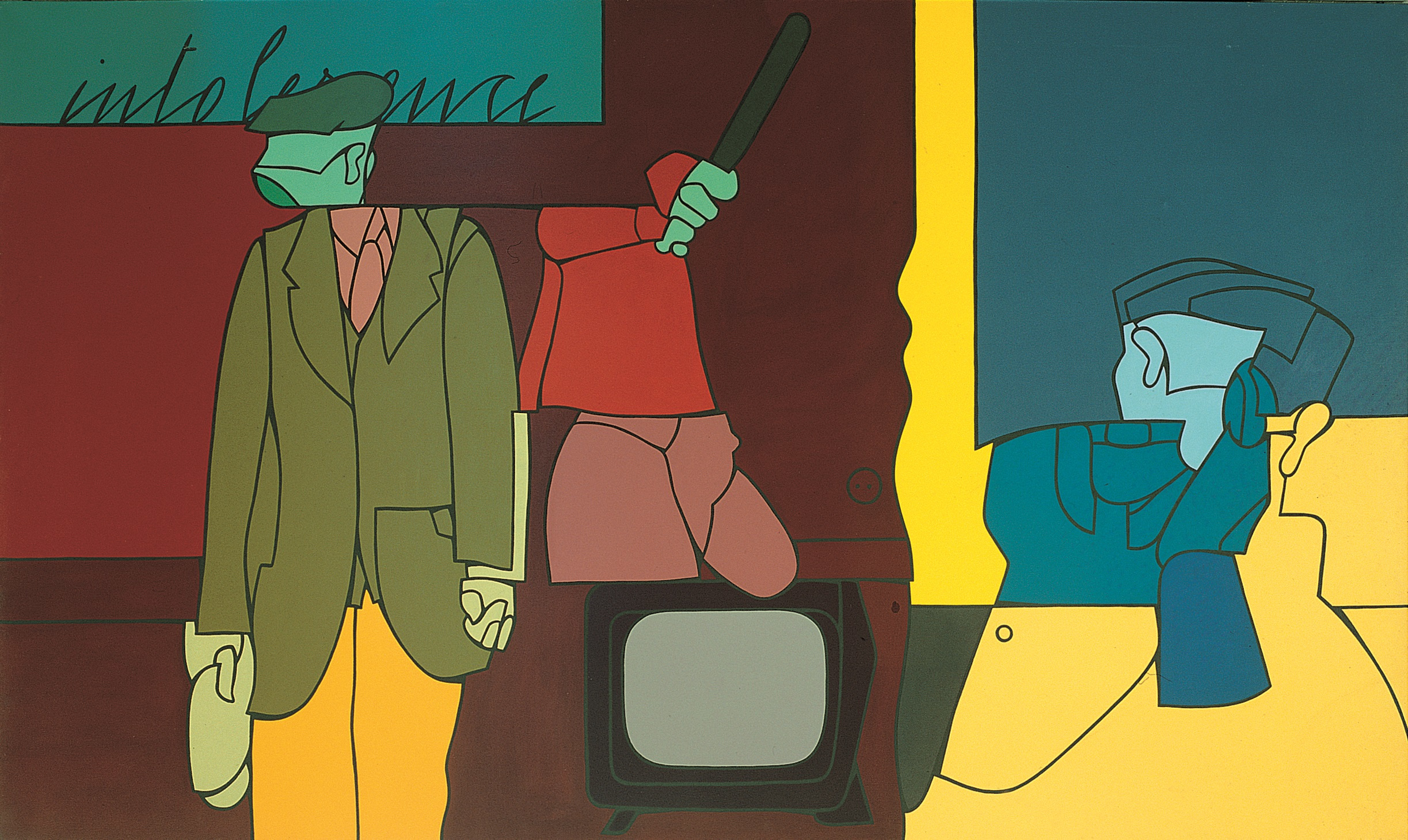 Valerio Adami, Intolerance, 1974, 210,3x350,5 cm. Collezione privata. Courtesy Giò Marconi, Milano.