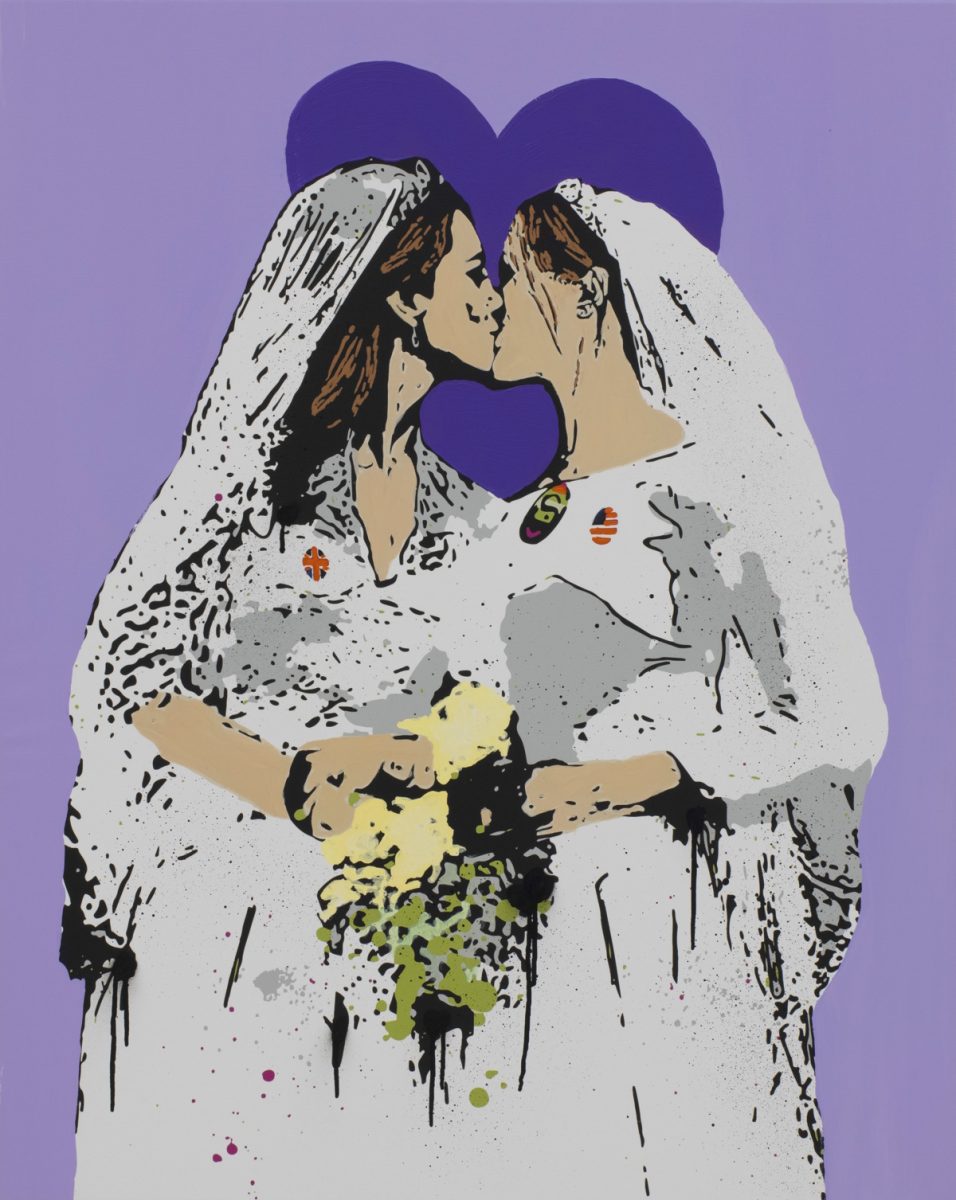 TVBOY-The Royal Kiss-Mixed Media on Canvas-Unique Work-80x100 cm
