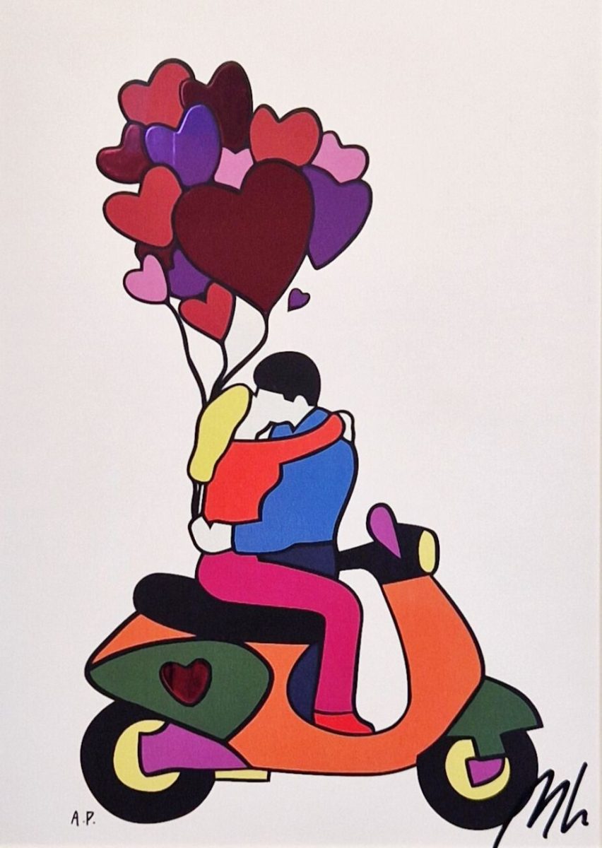 Marco Lodola_Lovers in Vespa