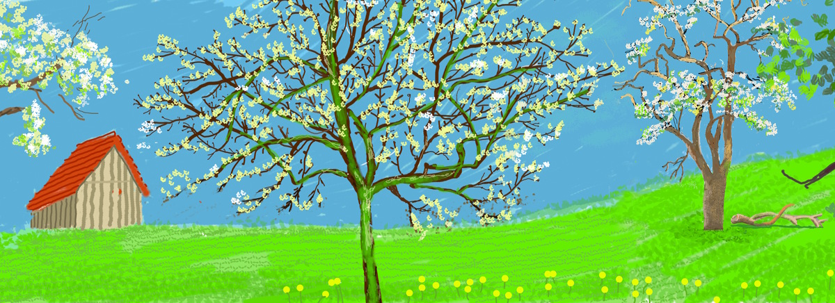 A Year in Normandie (detail), 2020-2021, composite iPad painting © David Hockney