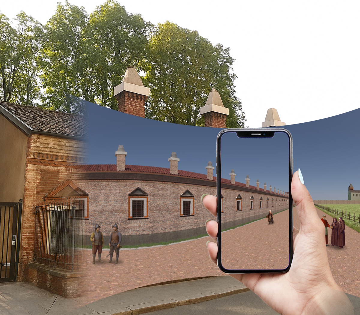 ARchivi - Esterno Lazzaretto in AR - ©ARtGlass.png Il City Tour su Webapp in Porta Venezia - Il Lazzaretto da via San Gregorio in Realtà Aumentata