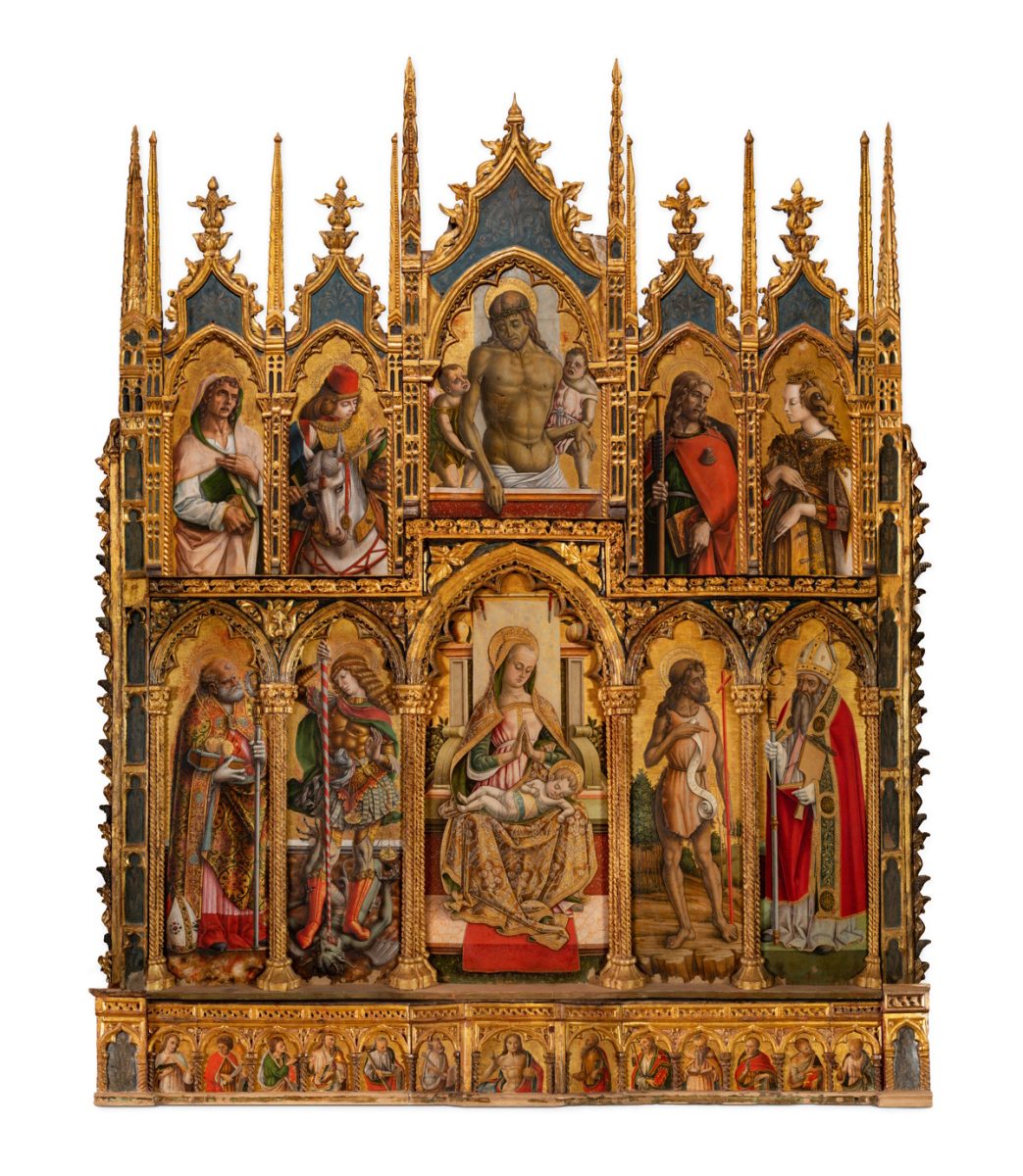 Carlo e Vittore Crivelli, Polittico di Monte San Martino, intorno al 1490, h. 285 x l. 227 cm, Chiesa di San Martino vescovo – Monte San Martino (MC), Arcidiocesi di Fermo, Ph. Claudio Ripalti