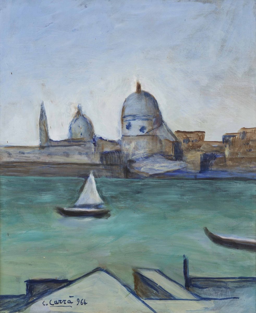 Carlo Carrà (Quargnento, Alessandria 1881-1966), La Salute a Venezia, 1964, olio su tela SIAE