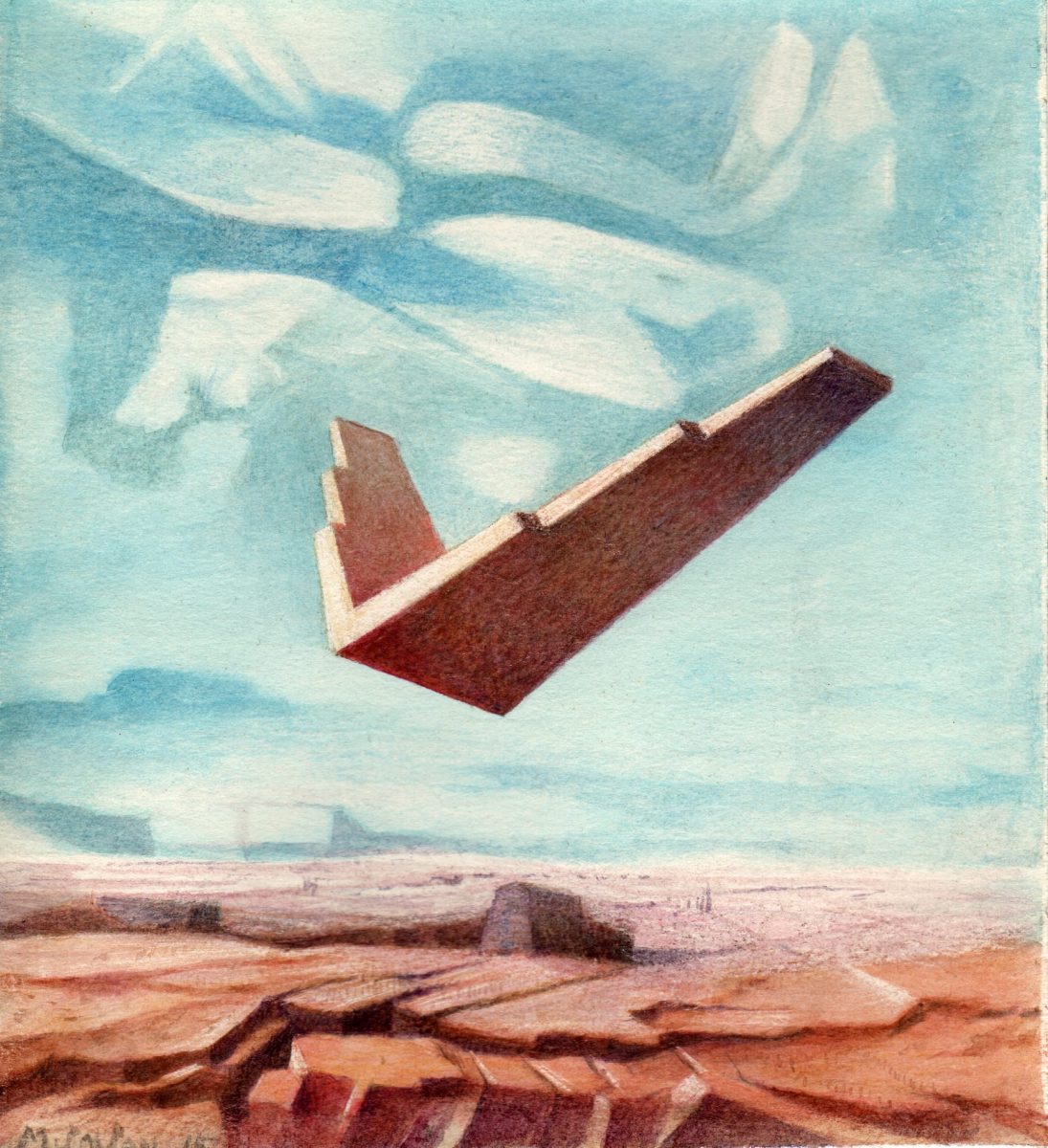 Massimo Scolari, 2015, ALI DOLOMITICHE, watercolor on paper, mm 143 x 130