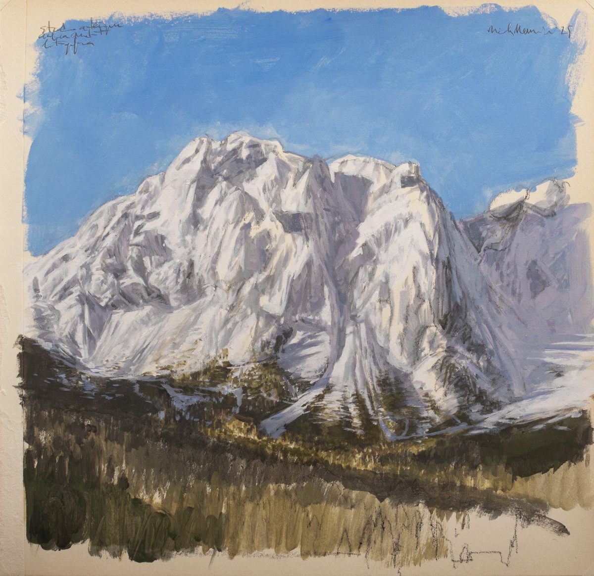 Nicola Nannini, Untitled, 2025. Tecnica mista su carta, 30x30 cm