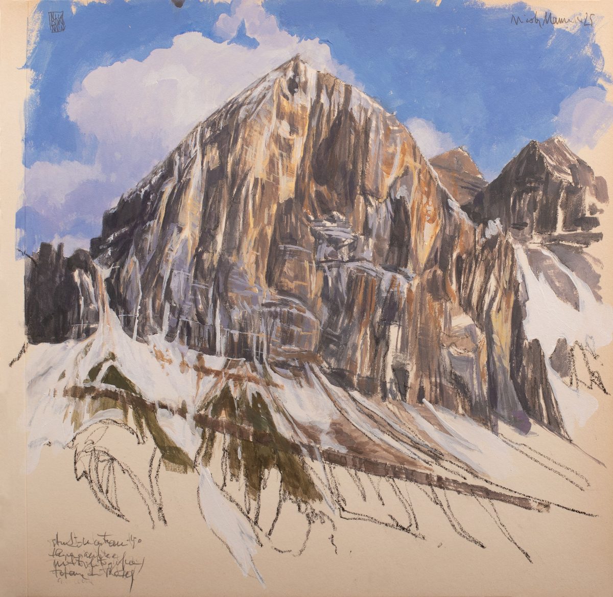 Nicola Nannini, Untitled, 2025. Tecnica mista su carta, 30x30 cm