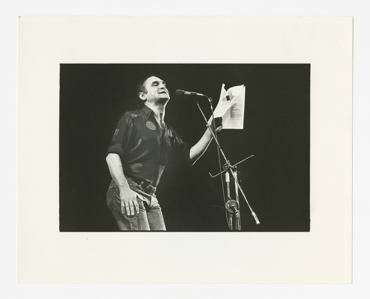 John Giorno performance, 1979, Photo by James Hamilton courtesy of Giorno Poetry Systems