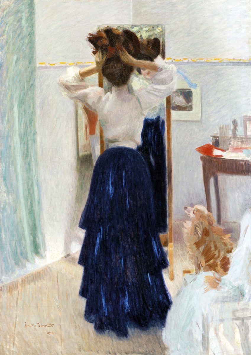 Camillo Innocenti, Bianco e azzurro, 1906, olio su tela, 137 × 98 cm, Udine, Museo d’Arte Moderna e Contemporanea - Casa Cavazzini