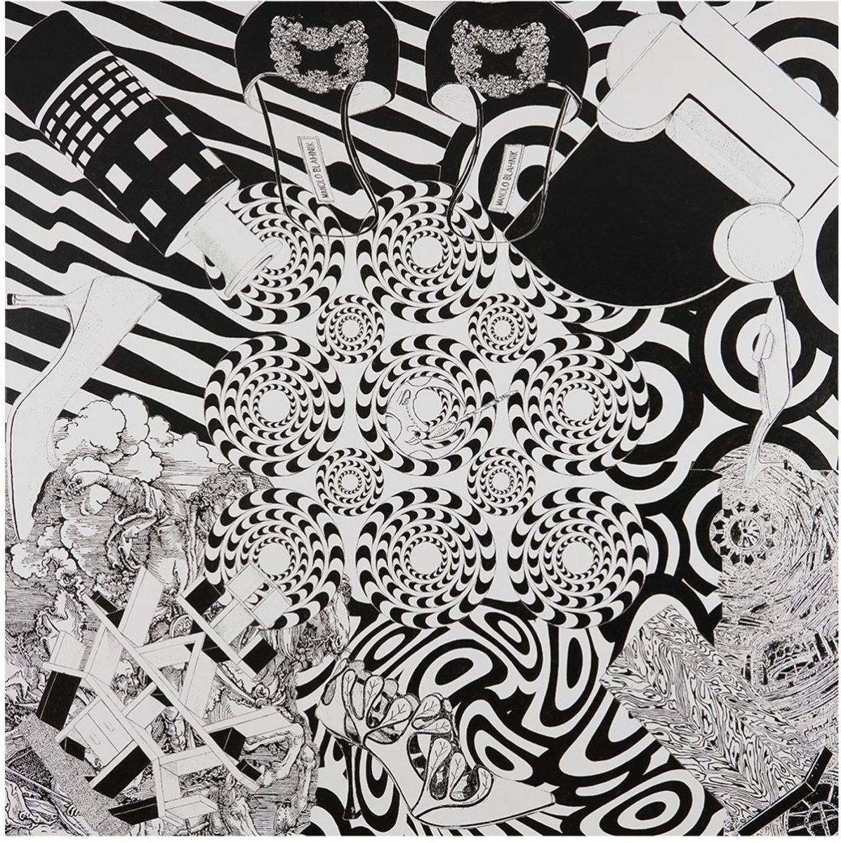 Maurizio Cannavacciuolo, Metempsychosis, Circle Song Seven, 2023, olio su tela, 200x200 cm