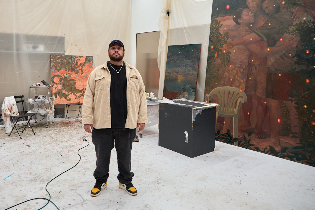 Veduta dell'allestimento della mostra di Miguel Afa alla rhinoceros gallery di Roma