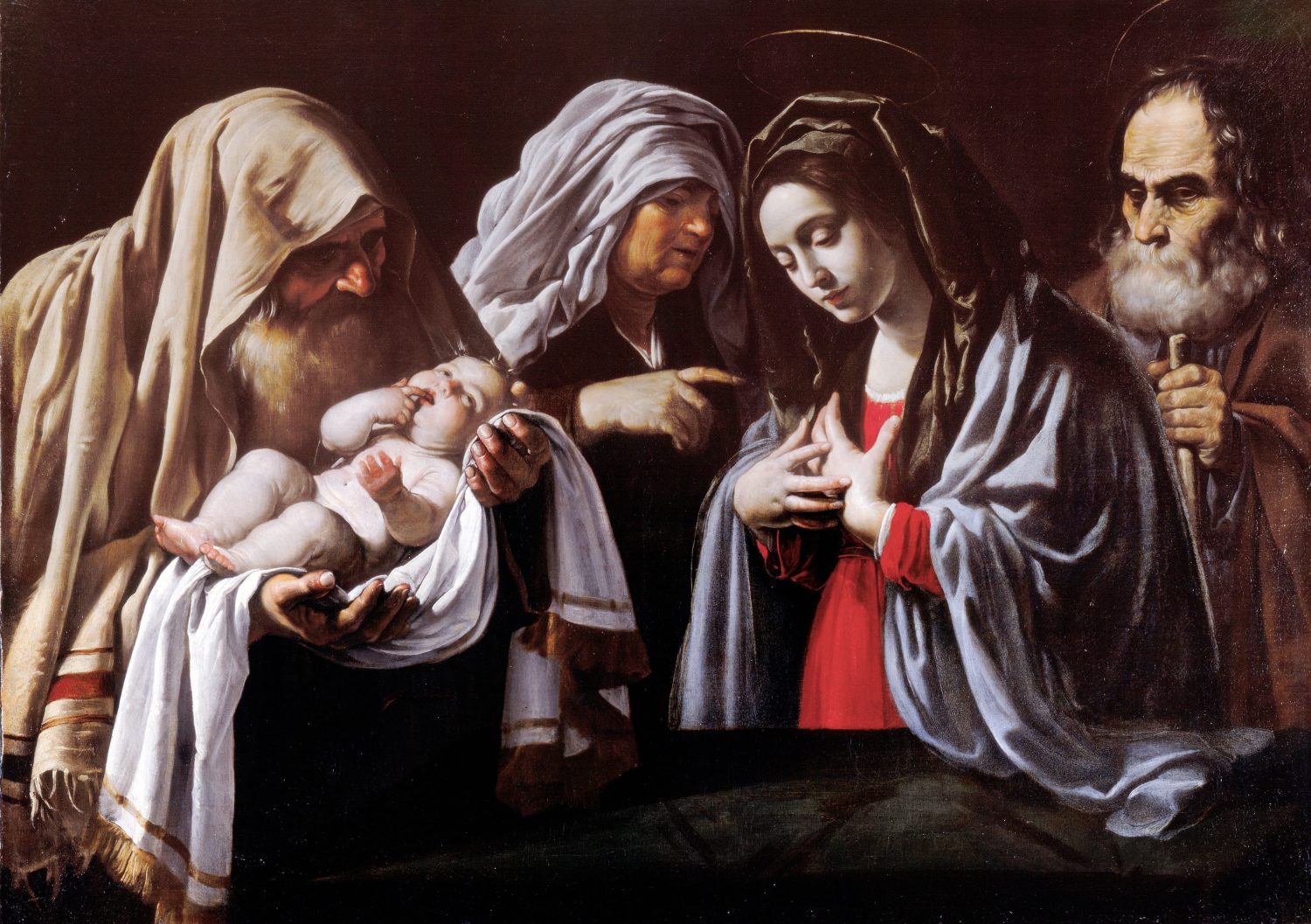 Dipinto seicentesco di Rutilio Manetti con scena sacra esposto alla mostra La virtù e la grazia alla Galleria BPER di Modena