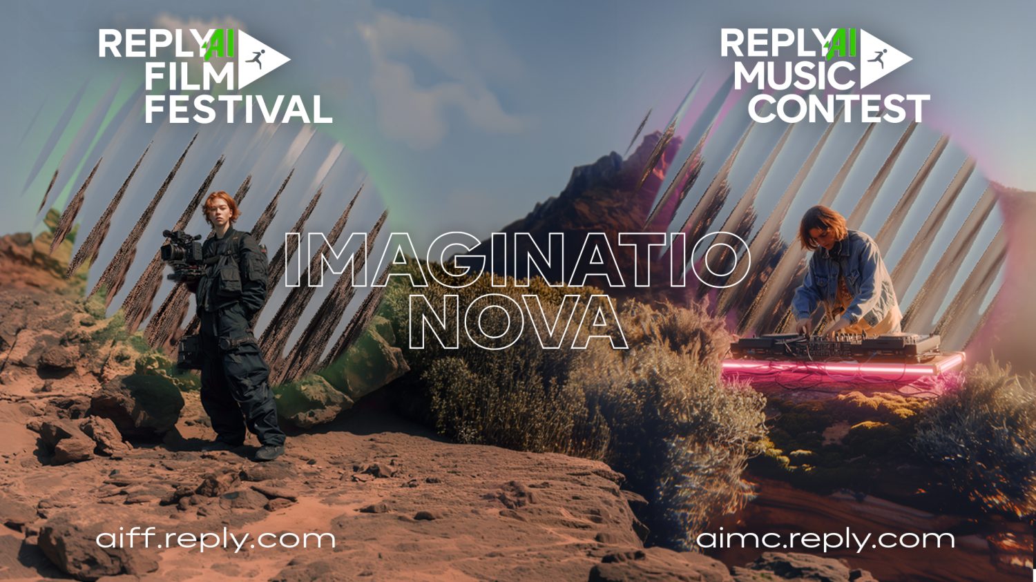 Visual delle edizioni 2026 di Reply AI Music Contest e Reply AI Film Festival