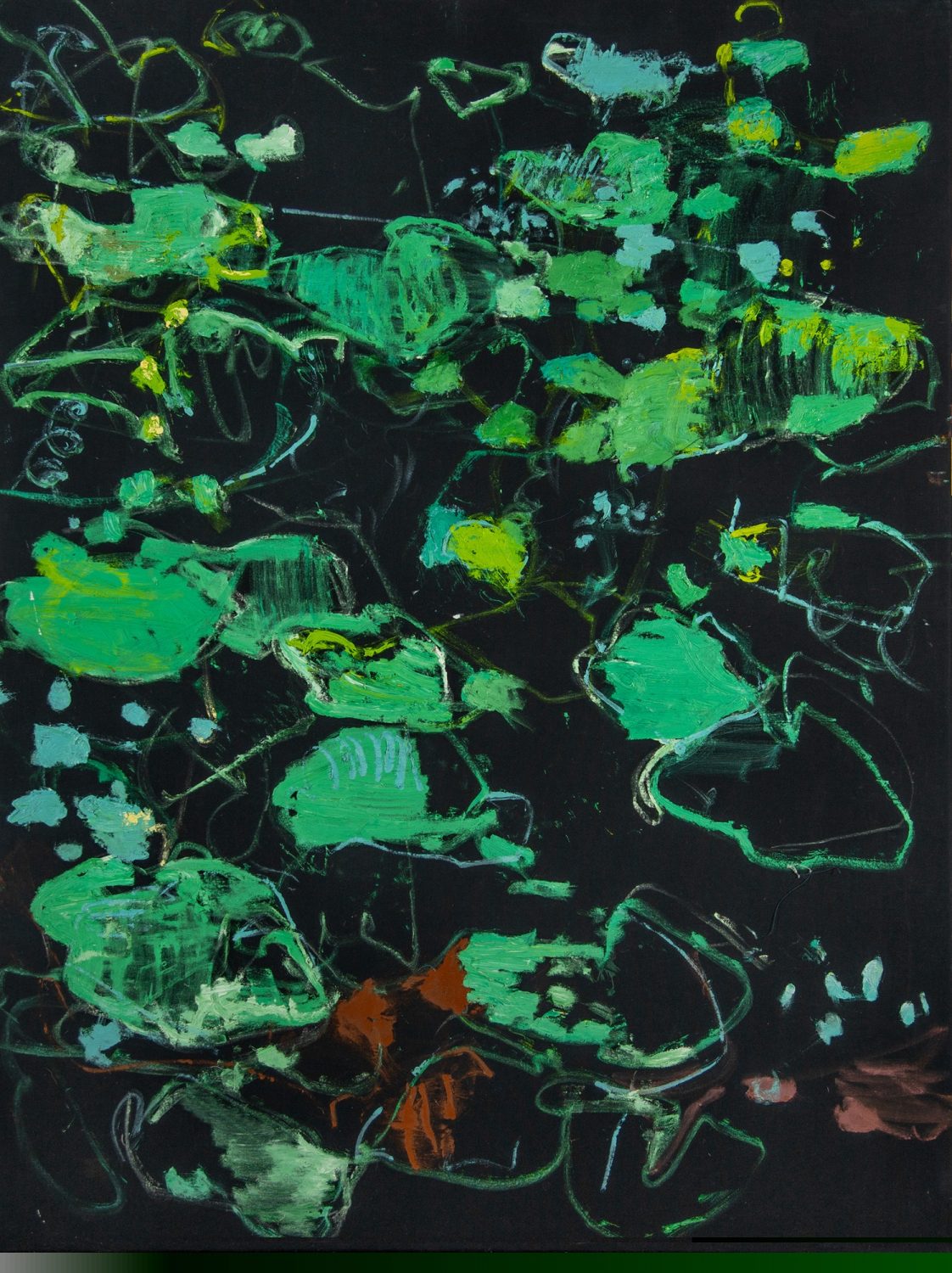 Dipinto con ninfee di Giovanni Frangi esposto nella sezione Urpflanze