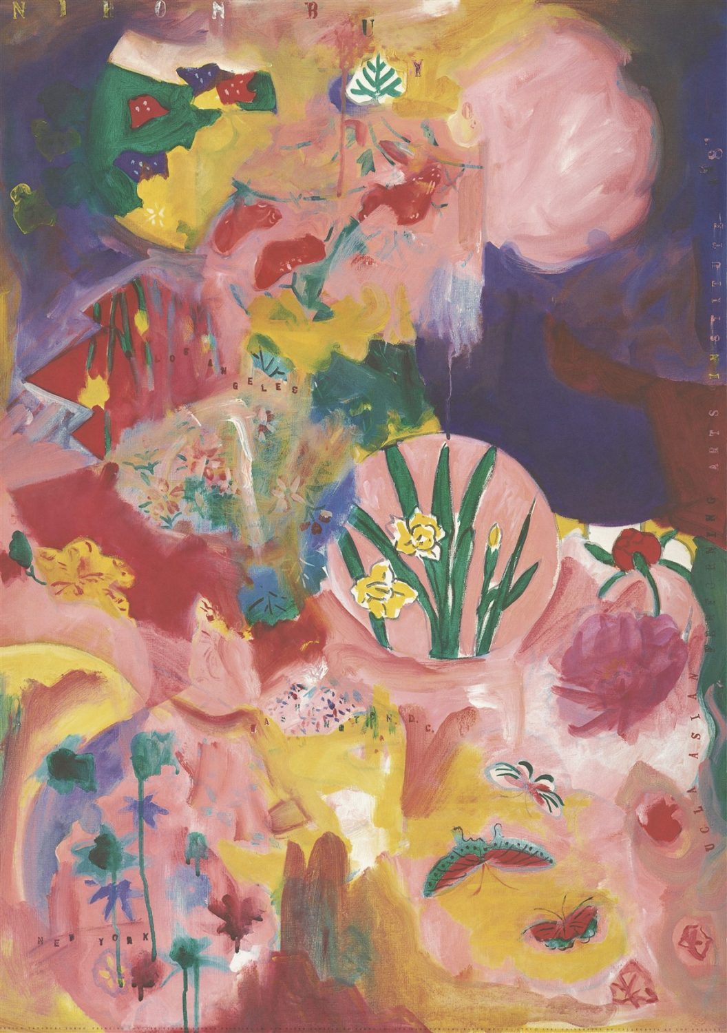 Poster di Yokoo Tadanori nella sezione Volti e Maschere di Graphic Japan