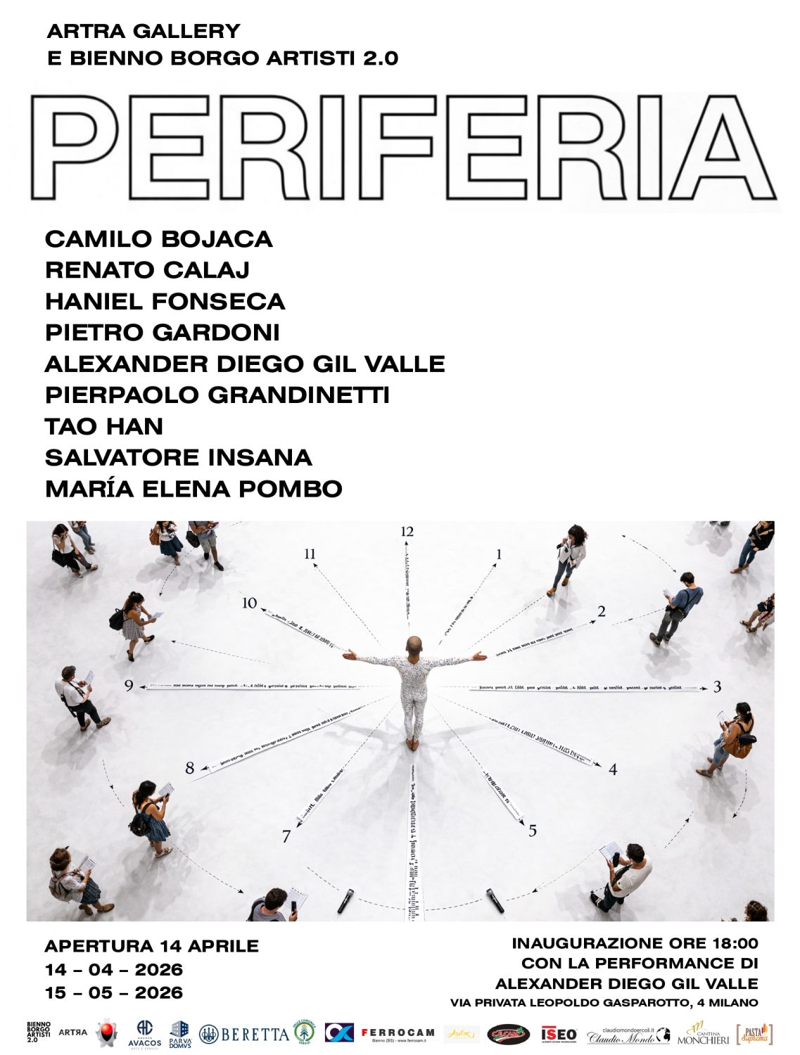 Veduta degli spazi di Artra Gallery allestiti per la mostra Periferia a Milano