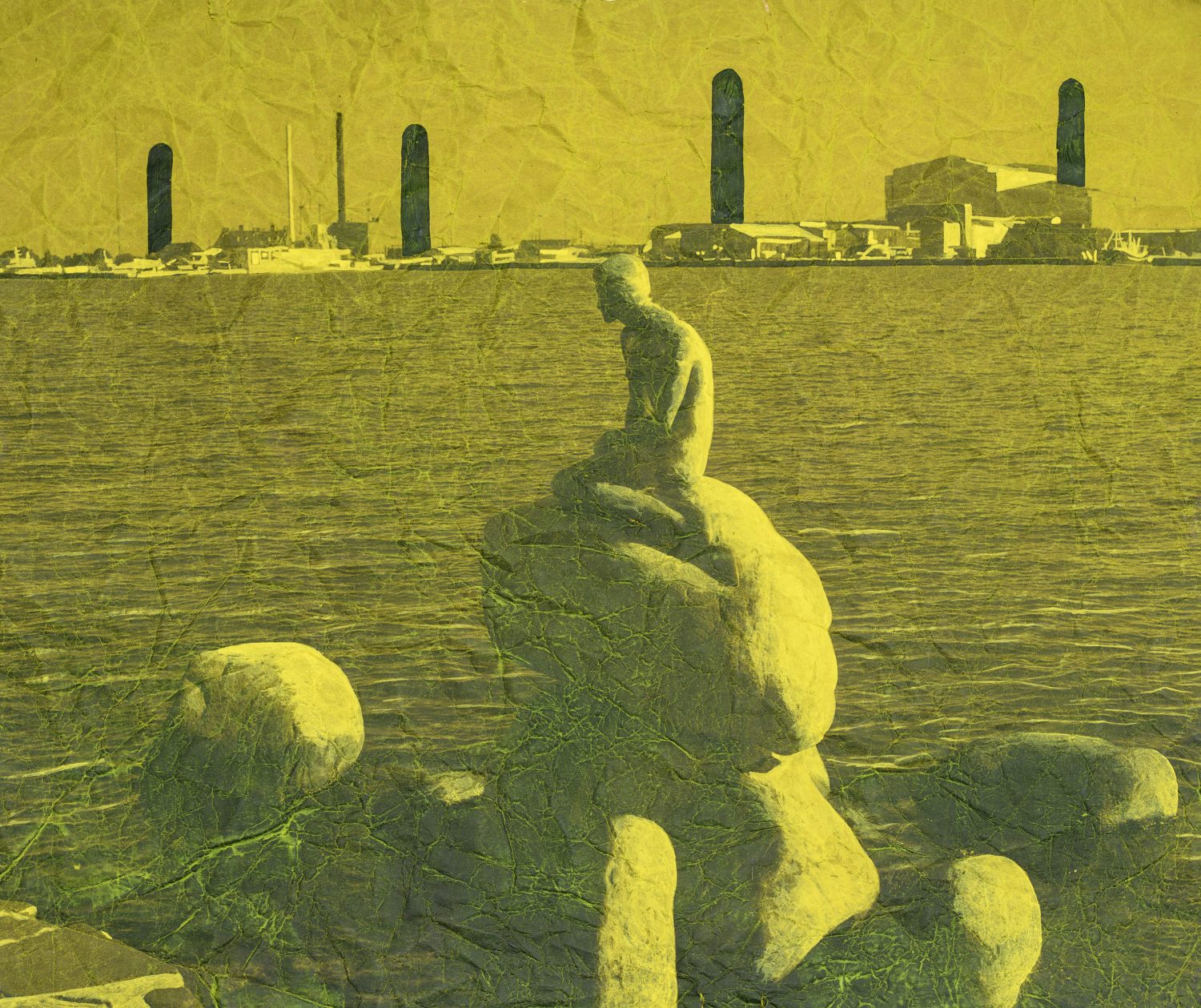 Interno del treno della metro A di Roma con l'installazione Cartoline per la Pace di Ciriaco Campus