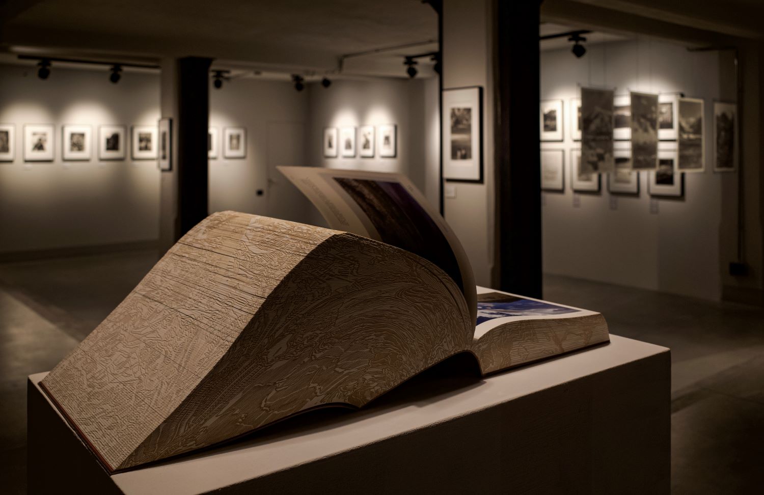 Veduta dell'allestimento della mostra Luci d'alta quota negli spazi dell'Edificio B12 alla Manifattura Tabacchi di Firenze