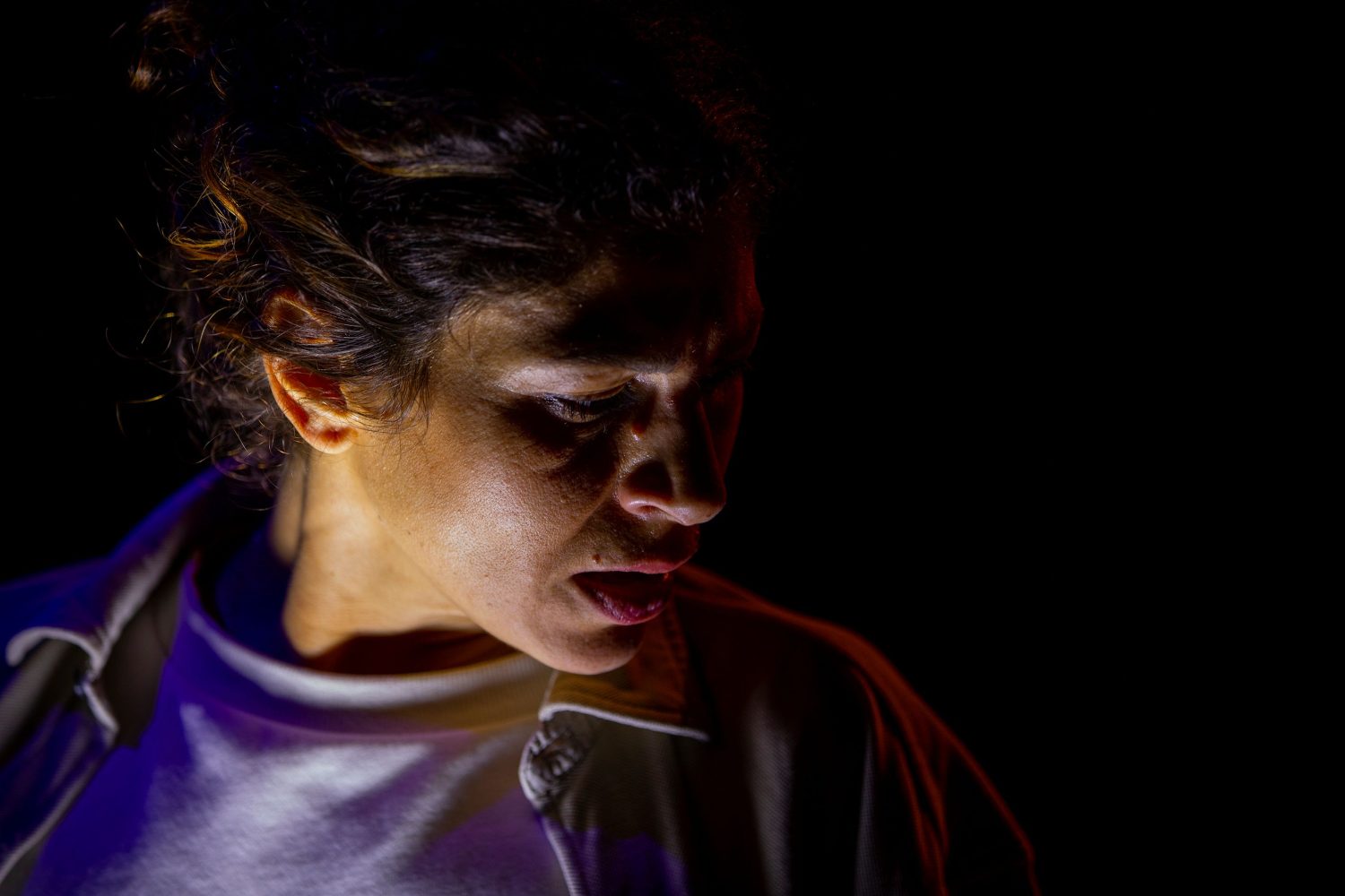 Dalal Suleiman in scena allo spettacolo Un dettaglio minore al Teatro India di Roma